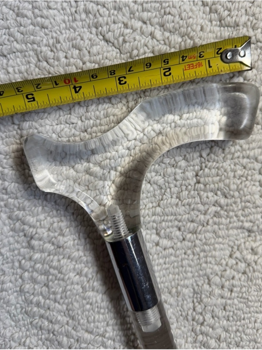 Clear Lucite Walking Cane with Derby Handle 36 - Picture 8 of 8